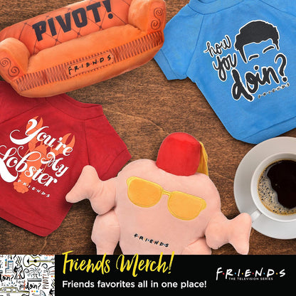 Friends the TV Show Central Perk Coffee Mug Plush Dog Toy with Rope Handle| Soft Cute Squeaky Toy for All Dogs | Stuffed Dog Toys with Squeaker Noise for Added Fun, Friends Memorabilia