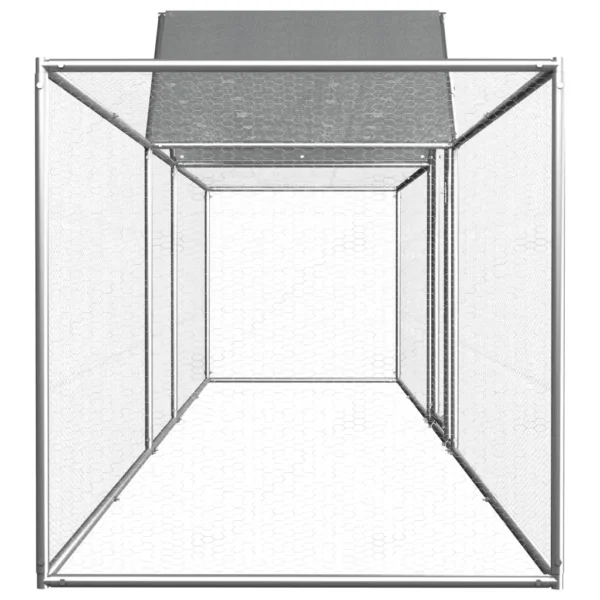 vidaXL Chicken Coop 16.4'x3.3'x4.9' Galvanized Steel - Image 3