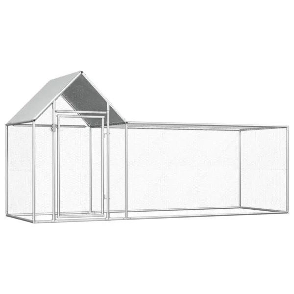 vidaXL Chicken Coop 9.8'x3.3'x4.9' Galvanized Steel