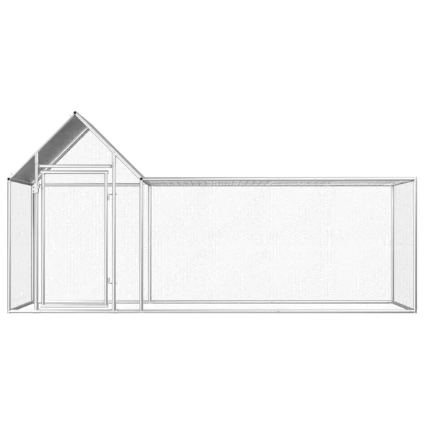 vidaXL Chicken Coop 9.8'x3.3'x4.9' Galvanized Steel - Image 2