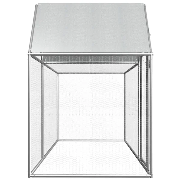 vidaXL Chicken Coop 9.8'x3.3'x4.9' Galvanized Steel - Image 3