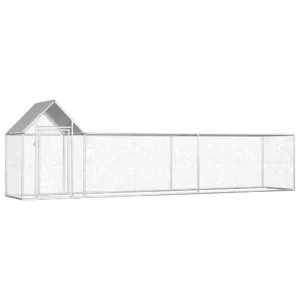 vidaXL Chicken Coop 16.4'x3.3'x4.9' Galvanized Steel