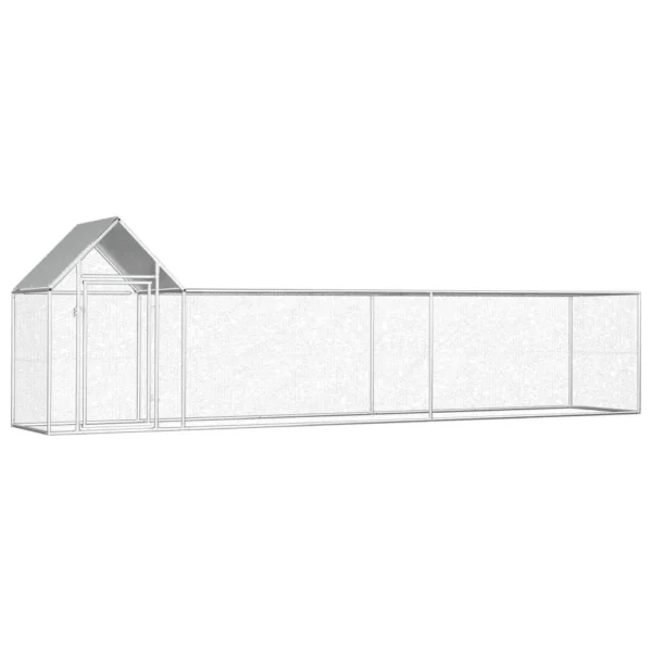 vidaXL Chicken Coop 16.4'x3.3'x4.9' Galvanized Steel