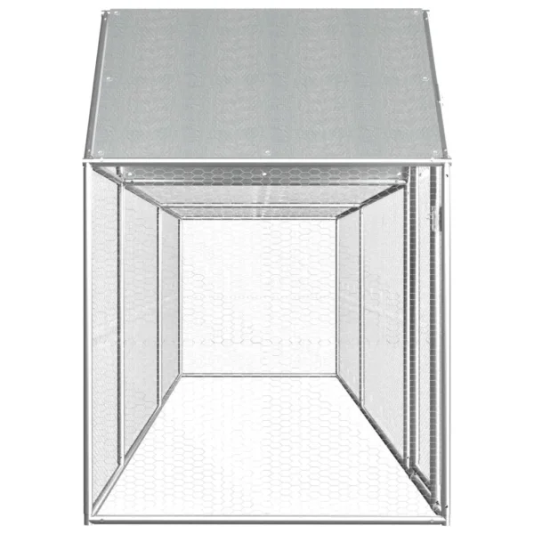 vidaXL Chicken Coop 16.4'x3.3'x4.9' Galvanized Steel - Image 3