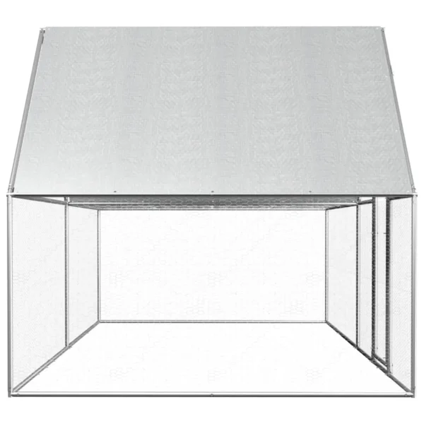 vidaXL Chicken Coop 13.1'x6.6'x6.6' Galvanized Steel - Image 3