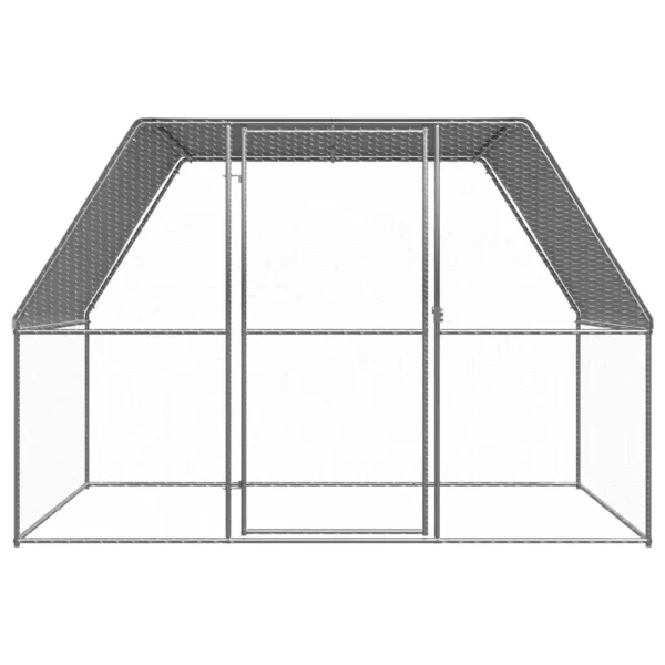 vidaXL Outdoor Chicken Cage 9.8'x6.6'x6.6' Galvanized Steel - Image 2