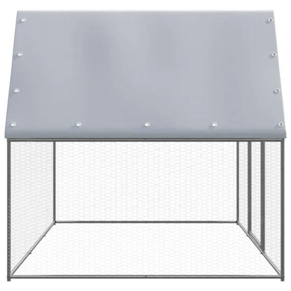 vidaXL Outdoor Chicken Cage 9.8'x6.6'x6.6' Galvanized Steel - Image 3