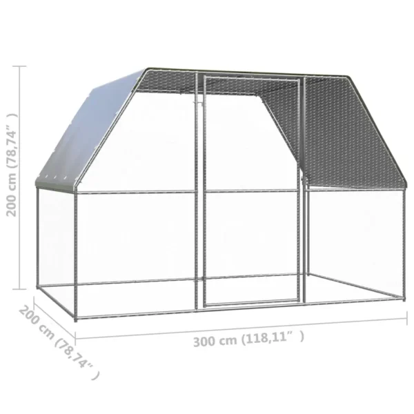 vidaXL Outdoor Chicken Cage 9.8'x6.6'x6.6' Galvanized Steel - Image 4