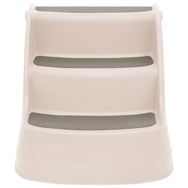 vidaXL Folding 3-Step Dog Stairs Cream 19.7"x15"x15" Plastic - Image 3