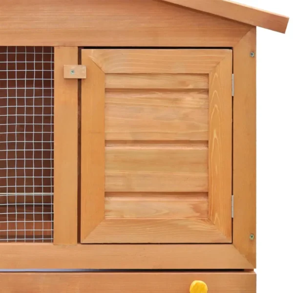 vidaXL Outdoor Rabbit Hutch Small Animal House Pet Cage 3 Doors Wood - Image 4