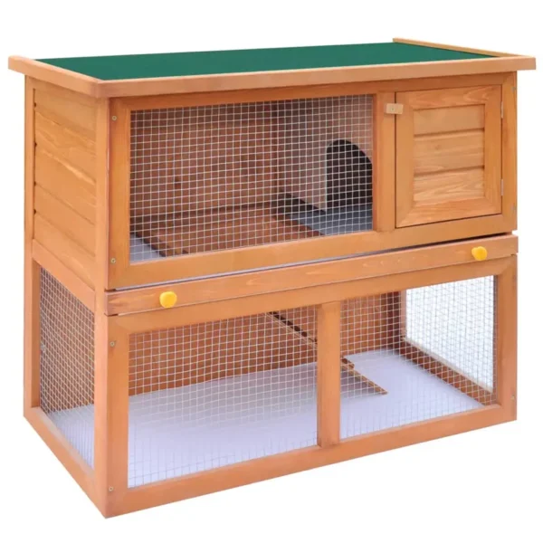 Outdoor Rabbit Hutch Small Animal House Pet Cage 1 Door Wood - Image 2