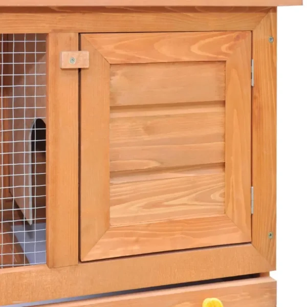 Outdoor Rabbit Hutch Small Animal House Pet Cage 1 Door Wood - Image 3