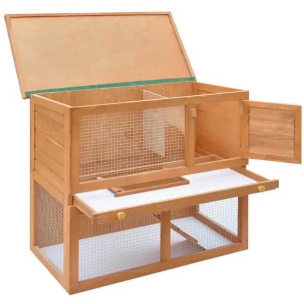 Outdoor Rabbit Hutch Small Animal House Pet Cage 1 Door Wood - Image 4