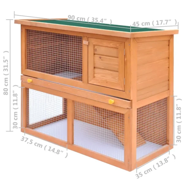 Outdoor Rabbit Hutch Small Animal House Pet Cage 1 Door Wood - Image 8