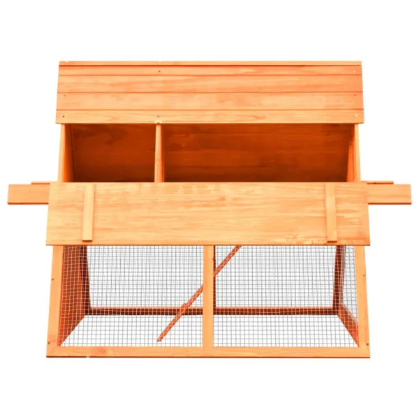 vidaXL Rabbit Hutch Solid Pine & Fir Wood 59.8"x50.4"x42.5" - Image 5