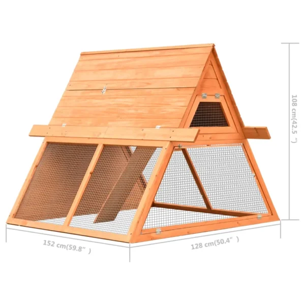 vidaXL Rabbit Hutch Solid Pine & Fir Wood 59.8"x50.4"x42.5" - Image 10