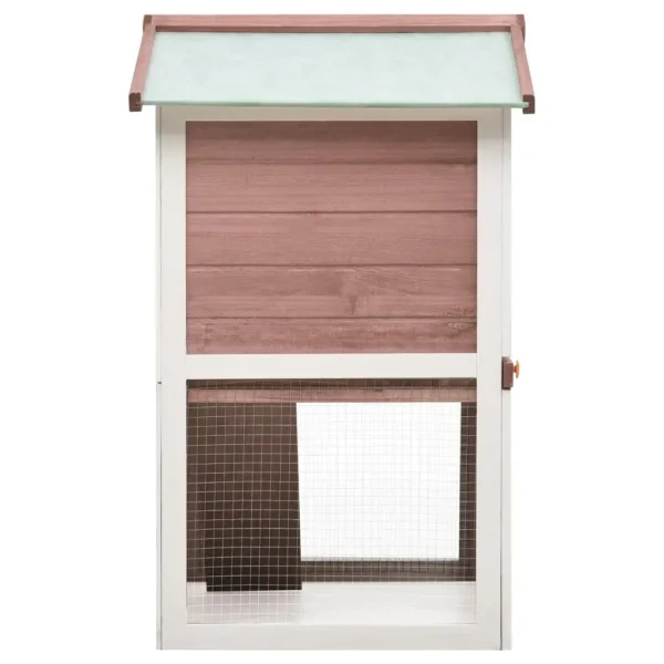 vidaXL Outdoor Rabbit Hutch 3 Doors Brown Wood - Image 4