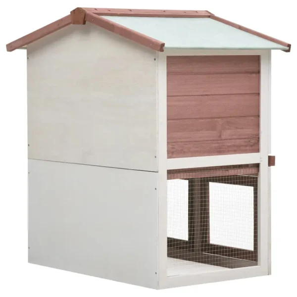 vidaXL Outdoor Rabbit Hutch 3 Doors Brown Wood - Image 5