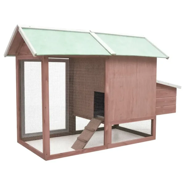 vidaXL Chicken Cage Mocha 66.9"x31.9"x43.3" Solid Pine & Fir Wood - Image 4