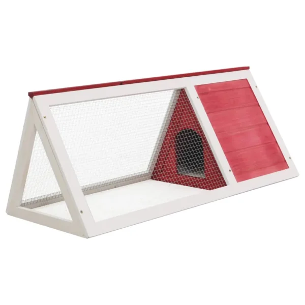 vidaXL Animal Rabbit Cage Red Wood - Image 3