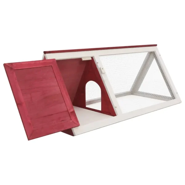 vidaXL Animal Rabbit Cage Red Wood - Image 4