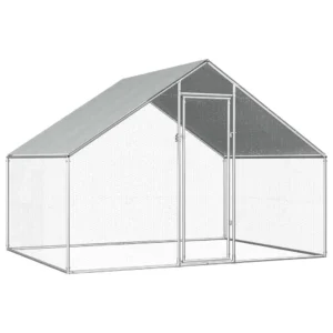 vidaXL Outdoor Chicken Cage 9'x6.6'x6.3' Galvanized Steel