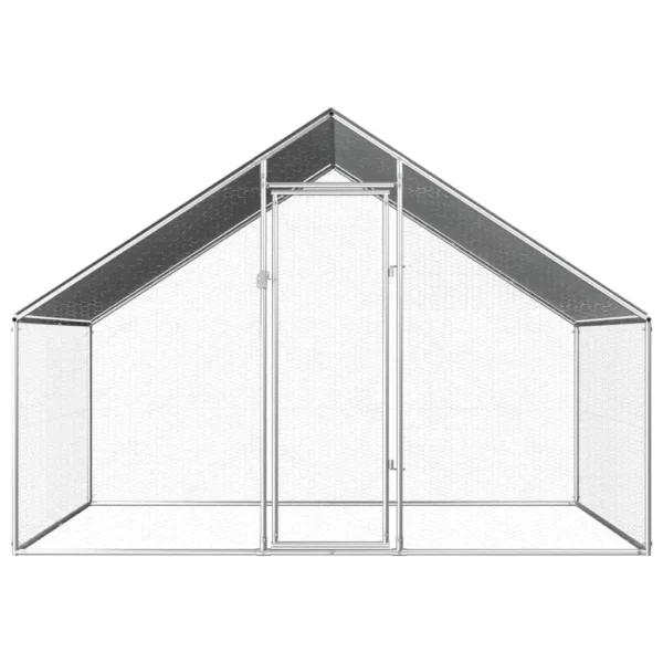 vidaXL Outdoor Chicken Cage 9'x6.6'x6.3' Galvanized Steel - Image 2