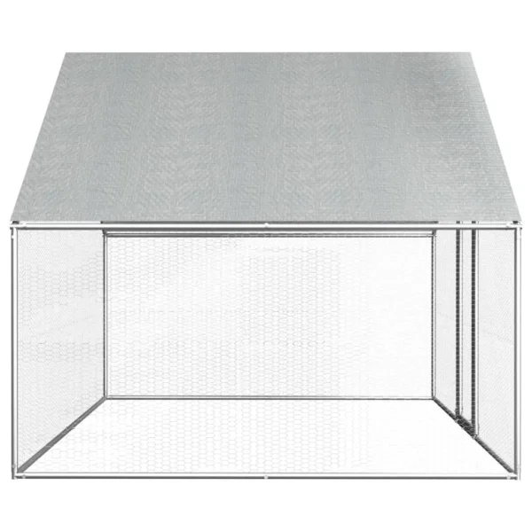 vidaXL Outdoor Chicken Cage 9'x6.6'x6.3' Galvanized Steel - Image 3