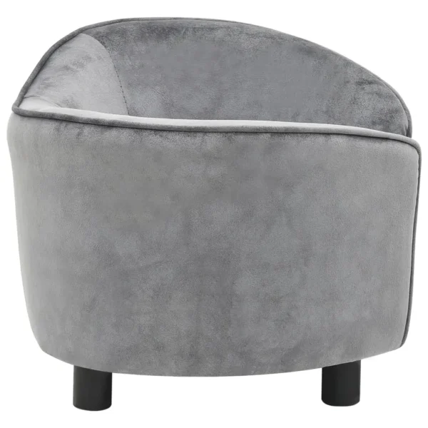 vidaXL Dog Sofa Gray 27.2"x19.3"x15.7" Plush - Image 5