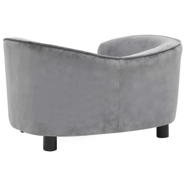 vidaXL Dog Sofa Gray 27.2"x19.3"x15.7" Plush - Image 6