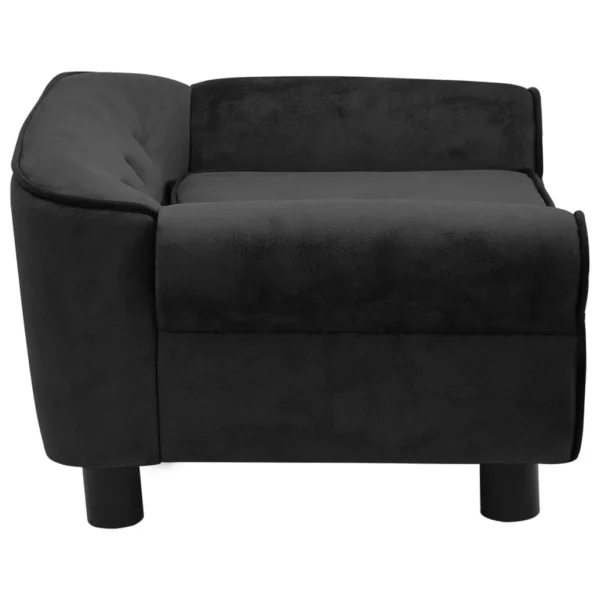 vidaXL Dog Sofa Black 28.3"x17.7"x11.8" Plush - Image 4