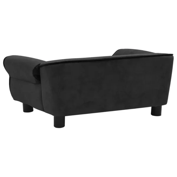 vidaXL Dog Sofa Black 28.3"x17.7"x11.8" Plush - Image 5