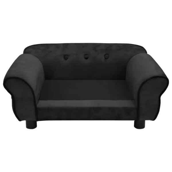 vidaXL Dog Sofa Black 28.3"x17.7"x11.8" Plush - Image 6