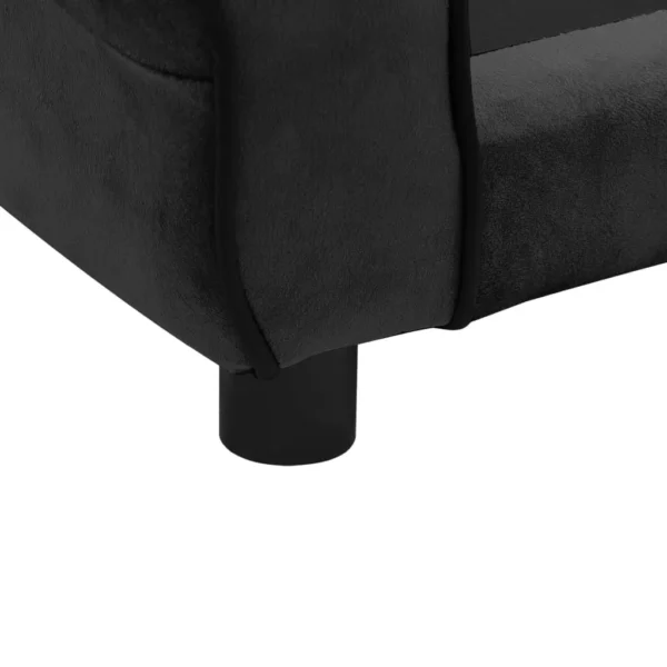 vidaXL Dog Sofa Black 28.3"x17.7"x11.8" Plush - Image 7