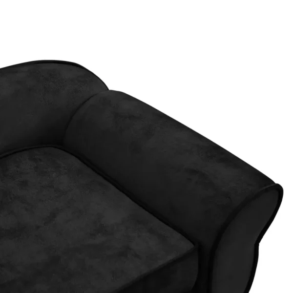 vidaXL Dog Sofa Black 28.3"x17.7"x11.8" Plush - Image 8