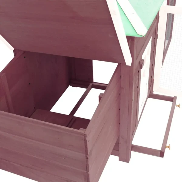 vidaXL Chicken Coop with Nest Box Mocha 74.8"x28.3"x40.2" Solid Firwood - Image 4