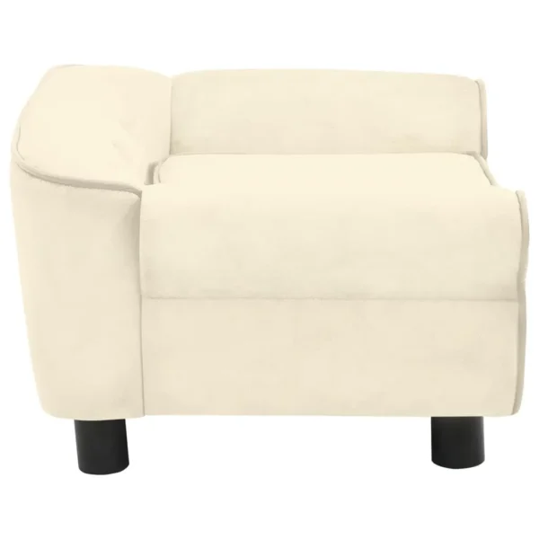 vidaXL Dog Sofa Cream 28.3"x17.7"x11.8" Plush - Image 4