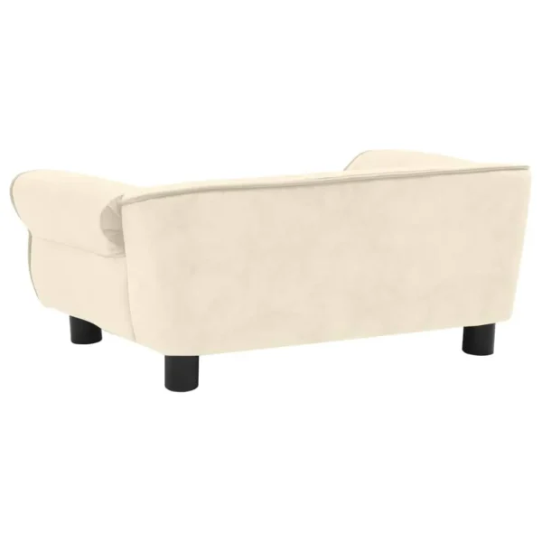 vidaXL Dog Sofa Cream 28.3"x17.7"x11.8" Plush - Image 5