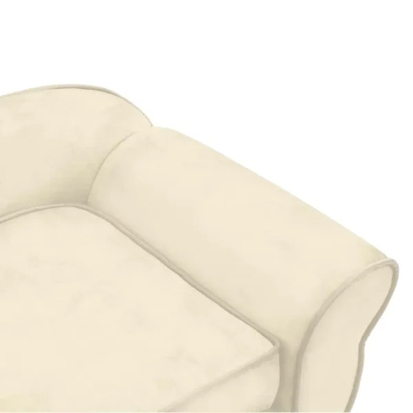 vidaXL Dog Sofa Cream 28.3"x17.7"x11.8" Plush - Image 7