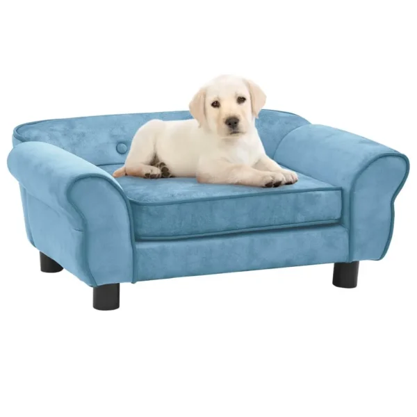 vidaXL Dog Sofa Turquoise 28.3"x17.7"x11.8" Plush