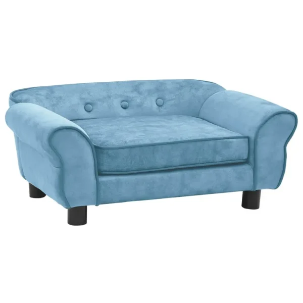 vidaXL Dog Sofa Turquoise 28.3"x17.7"x11.8" Plush - Image 2