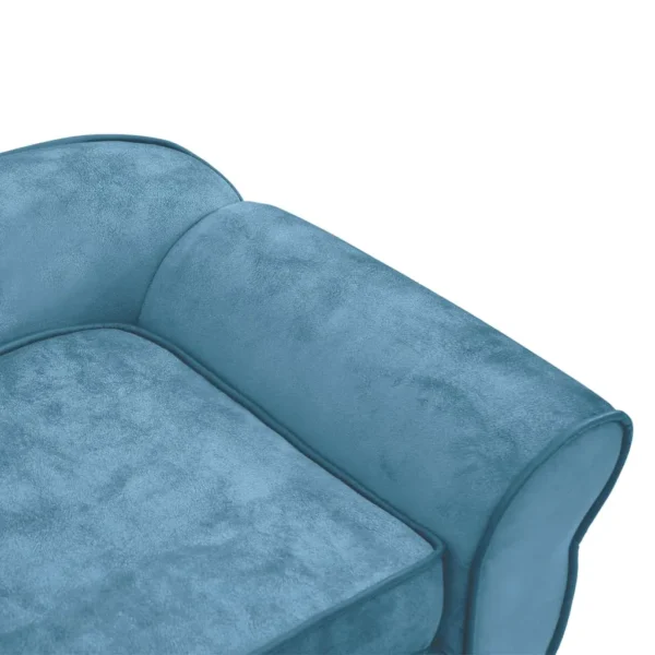 vidaXL Dog Sofa Turquoise 28.3"x17.7"x11.8" Plush - Image 8