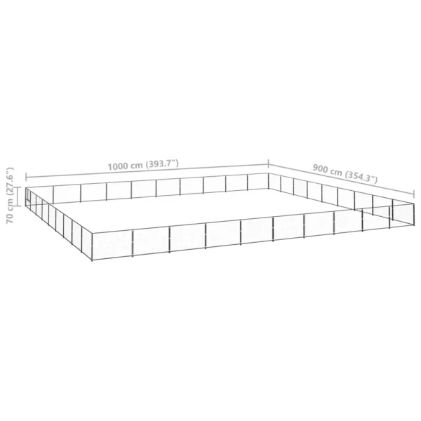 vidaXL Dog Kennel Black 968.8 ft Steel - Image 6