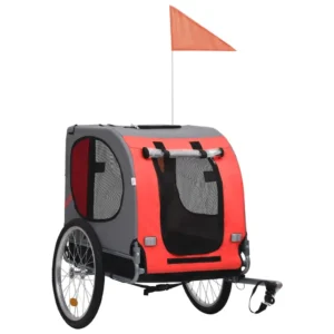 vidaXL Pet Bike Trailer Red and Black