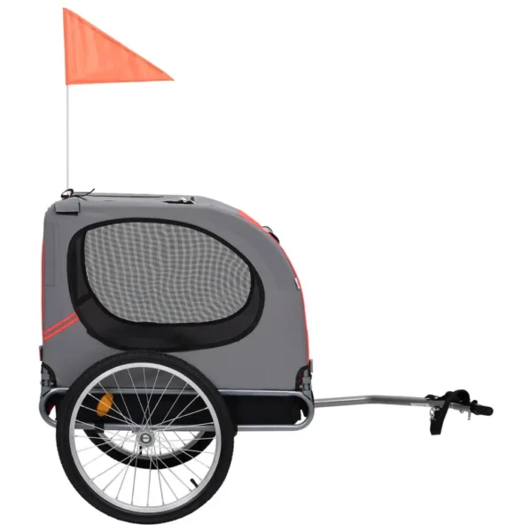 vidaXL Pet Bike Trailer Red and Black - Image 2