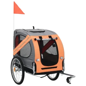 vidaXL Pet Bike Trailer Orange and Gray