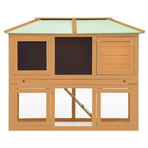 vidaXL Animal Rabbit Cage Double Floor Wood - Image 3