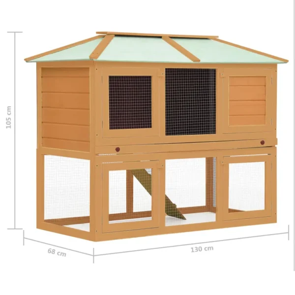 vidaXL Animal Rabbit Cage Double Floor Wood - Image 7