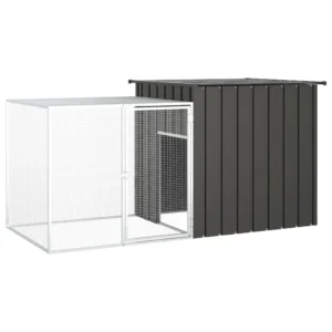 vidaXL Chicken Cage Anthracite 78.7"x35.8"x39.4" Galvanized Steel