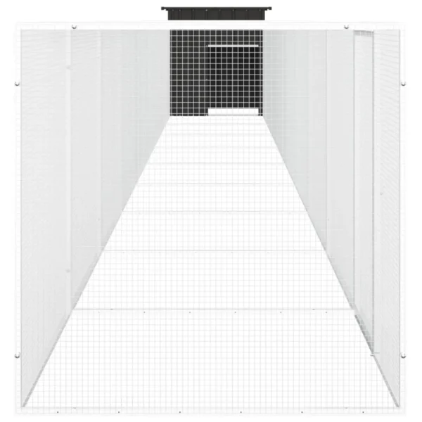 vidaXL Chicken Cage Anthracite 393.7"x35.8"x39.4" Galvanized Steel - Image 4